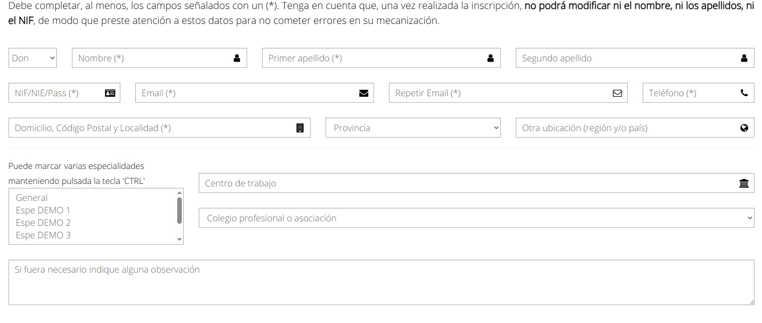 Inscripción